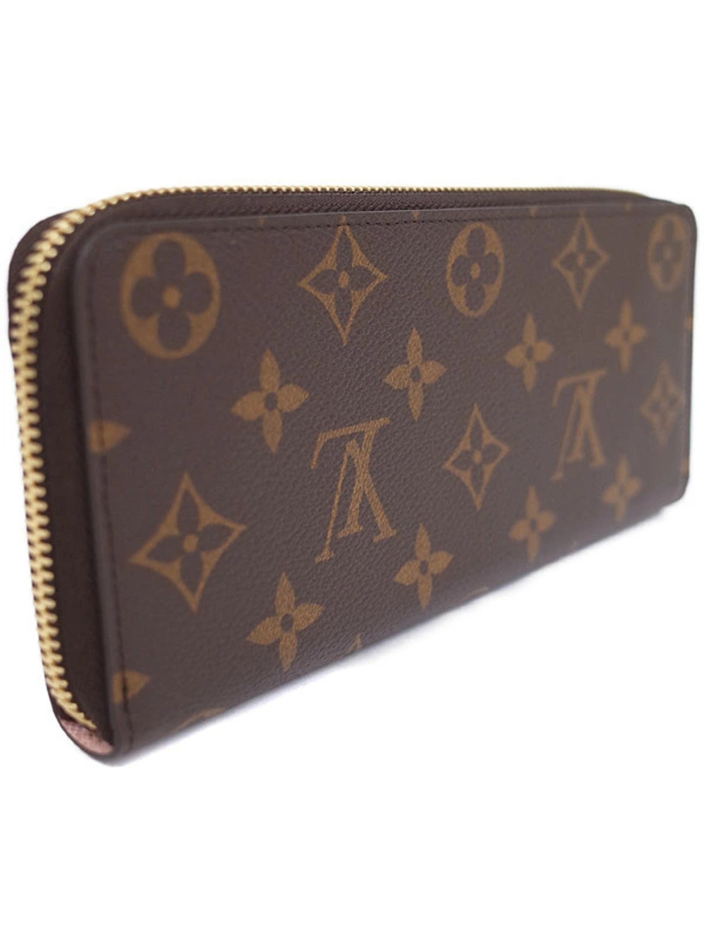 Louis Vuitton Zip Monogram Portefeuille Long Wallet Round Clemence Brown